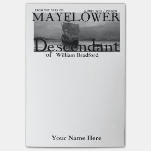 Mayflower Nachkomme, nachgewiesen/unbewiesen Post-it Klebezettel