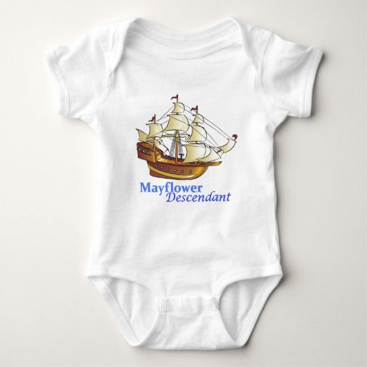 Mayflower Nachkomme-Segelschiff Baby Strampler (Vorderseite)
