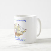 Mayflower Nachkomme-Segelschiff-Jahrestag Kaffeetasse (VorderseiteRechts)