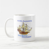 Mayflower Nachkomme-Segelschiff-Jahrestag Kaffeetasse (Links)