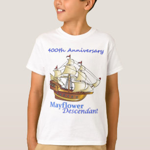 Mayflower Nachkomme-Segelschiff-Jahrestag T-Shirt