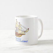 Mayflower Nachkomme-Segelschiff Kaffeetasse (VorderseiteRechts)