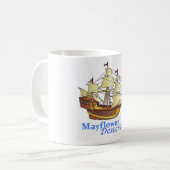 Mayflower Nachkomme-Segelschiff Kaffeetasse (Vorderseite Links)