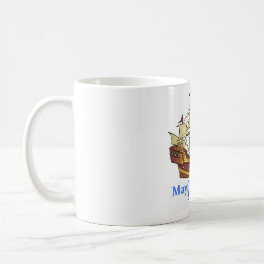 Mayflower Nachkomme-Segelschiff Kaffeetasse (Links)