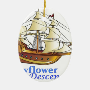 Mayflower Nachkomme-Segelschiff Keramikornament