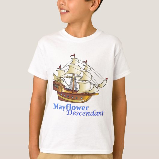 Mayflower Nachkomme-Segelschiff T-Shirt (Vorderseite)