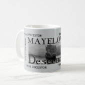 Mayflower Nachkomme w/Room für 8 Vorfahrn-Namen Kaffeetasse (Vorderseite Links)
