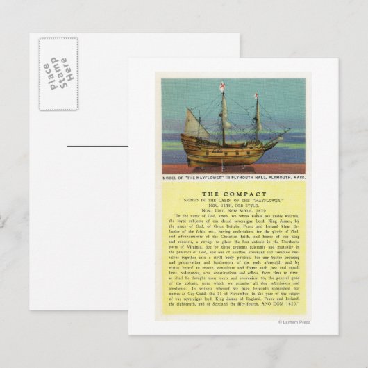 Mayflower Postkarte (Vorne/Hinten)