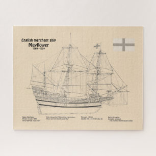 Mayflower - Schiff Bauplan Pläne SD Puzzle