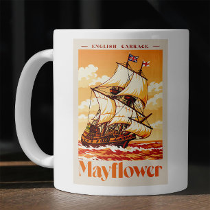Mayflower Schiff Vintage englische Karracke Poster Kaffeetasse