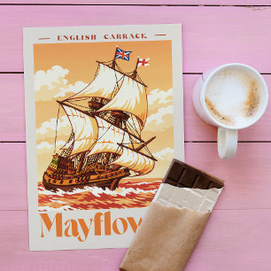 Mayflower Schiff Vintage englische Karracke Poster Postkarte
