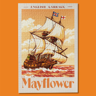 Mayflower Schiff Vintage englische Karracke Poster Puzzle