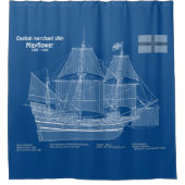 Mayflower - Schiffs-Blueprint-Pläne ABD Duschvorhang (Vorderseite)