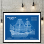 Mayflower - Schiffs-Blueprint-Pläne ABD Fotodruck