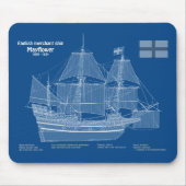 Mayflower - Schiffs-Blueprint-Pläne ABD Mousepad (Vorne)
