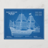 Mayflower - Schiffs-Blueprint-Pläne ABD Postkarte (Vorderseite)