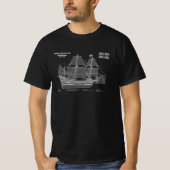 Mayflower - Schiffs-Blueprint-Pläne ABD T-Shirt (Vorderseite)