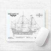 Mayflower - SchiffskBlueprint-Pläne BD Mousepad (Mit Mouse)