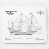 Mayflower - SchiffskBlueprint-Pläne BD Mousepad (Vorne)