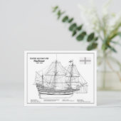 Mayflower - SchiffskBlueprint-Pläne BD Postkarte (Stehend Vorderseite)