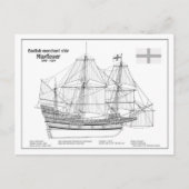 Mayflower - SchiffskBlueprint-Pläne BD Postkarte (Vorderseite)