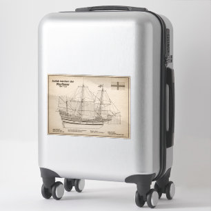 Mayflower - SchiffskBlueprint-Pläne SD Aufkleber