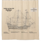 Mayflower - SchiffskBlueprint-Pläne SD Duschvorhang (Vorderseite)