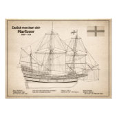 Mayflower - SchiffskBlueprint-Pläne SD Fotodruck (Vorne)