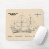 Mayflower - SchiffskBlueprint-Pläne SD Mousepad (Mit Mouse)