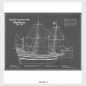 Mayflower - Schiffsplan PD Aufkleber (Blatt)