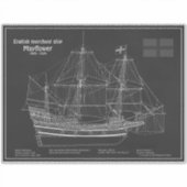 Mayflower - Schiffsplan PD Aufkleber (Vorderseite)