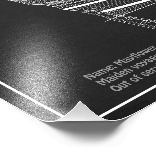 Mayflower - Schiffsplan PD Fotodruck (Ecke)