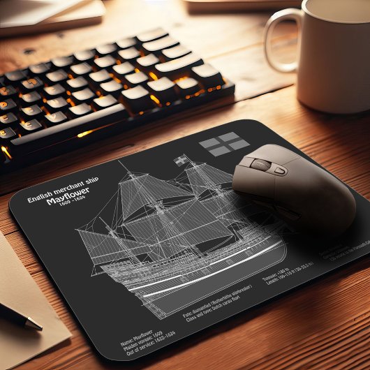 Mayflower - Schiffsplan PD Mousepad