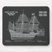 Mayflower - Schiffsplan PD Mousepad (Vorne)