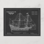 Mayflower - Schiffsplan PD Postkarte (Vorderseite)