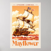 Mayflower Ship Vintage English Carrack Poster Art (Vorne)