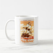 Mayflower Ship Vintage English Carrack Poster Art Kaffeetasse (Links)