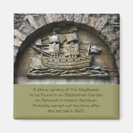 Mayflower - Stone Carving Erntedank Magnet (Vorne)