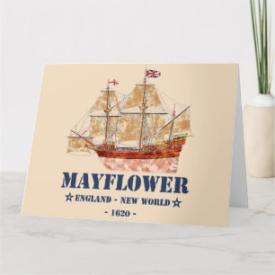 Mayflower Tall Ship - England in New World im Jahr Dankeskarte