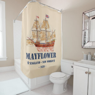 Mayflower Tall Ship - England in New World im Jahr Duschvorhang