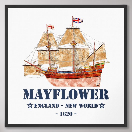 Mayflower Tall Ship - England in New World im Jahr Fotodruck