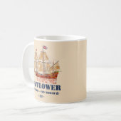 Mayflower Tall Ship - England in New World im Jahr Kaffeetasse (Vorderseite Links)