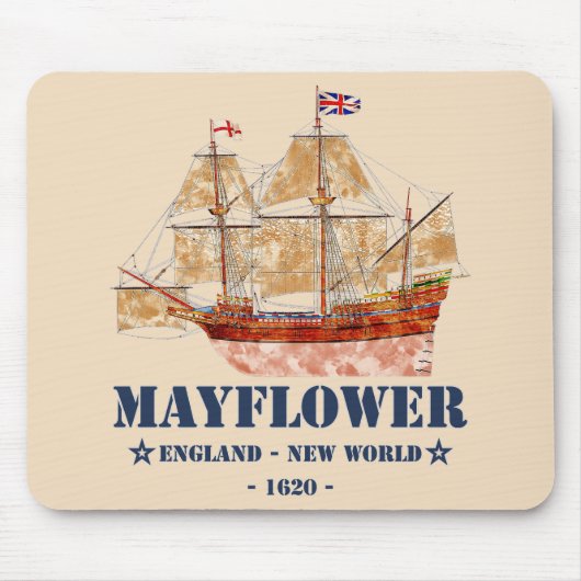 Mayflower Tall Ship - England in New World im Jahr Mousepad (Vorne)