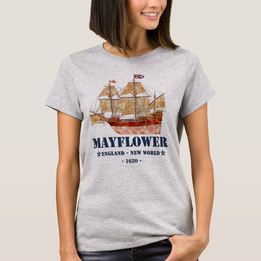 Mayflower Tall Ship - England in New World im Jahr T-Shirt (Vorderseite)