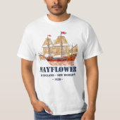 Mayflower Tall Ship - England in New World im Jahr T-Shirt (Vorderseite)