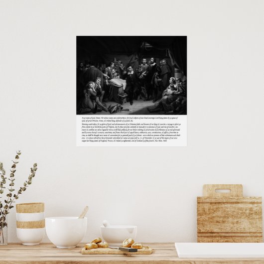 Mayflower - Unterzeichnung des Pakts Poster (Küche)