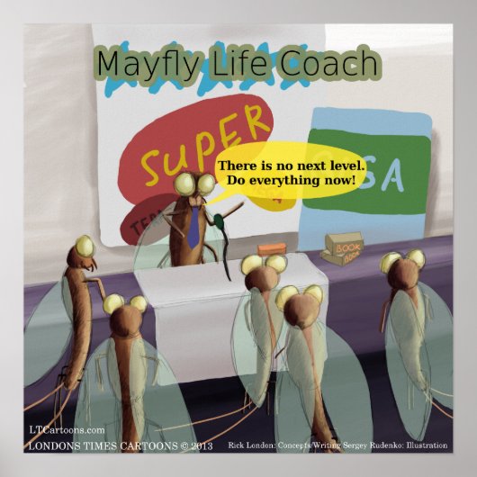 Mayfly Life Coach Funny Poster (Vorne)