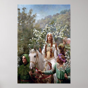 Maying von John Collier durch Königin Guinevere Poster