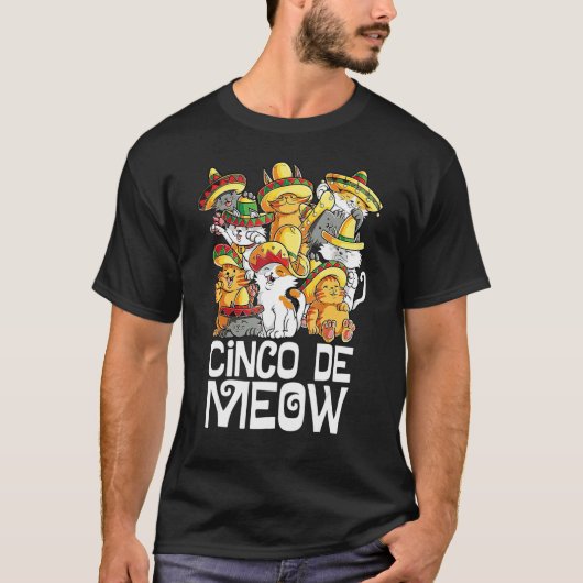 Mayo Cat Sombrero Mexican Taco Cinco De Mayo Cinco T-Shirt (Vorderseite)