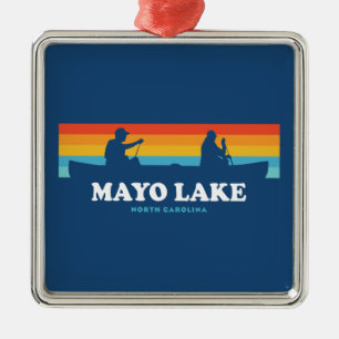 Mayo Lake North Carolina Canoe Ornament Aus Metall